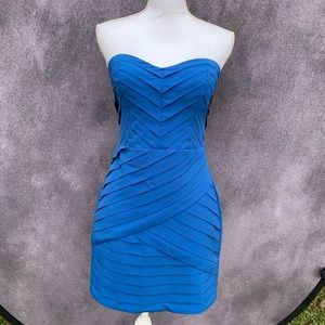 Aqua. Strapless dress size M. Royal Blue